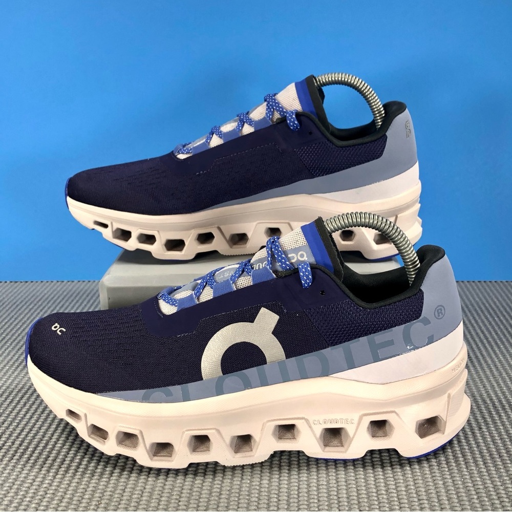 On Cloudmonster Road Running Shoes (Women's 9.5, acai blue lavender)